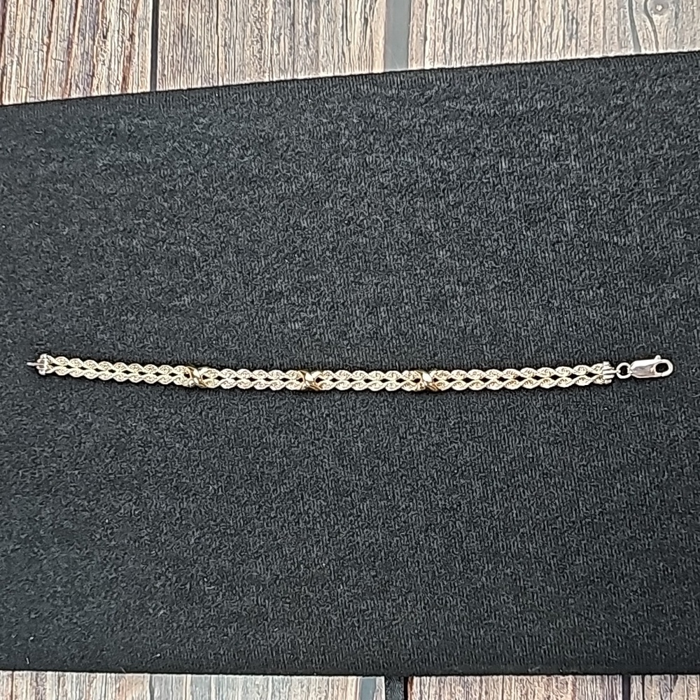 VINTAGE PERU CPT 925 DOUBLE STRAND ROPE BRACELET - Picture 6 of 11